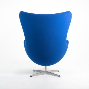 2003 Egg Chair by Arne Jacobson for Fritz Hansen in Blue Fabric (Multiple Chairs Available)