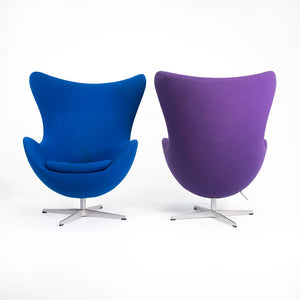 2003 Egg Chair by Arne Jacobsen for Fritz Hansen in Purple Fabric 1x Available