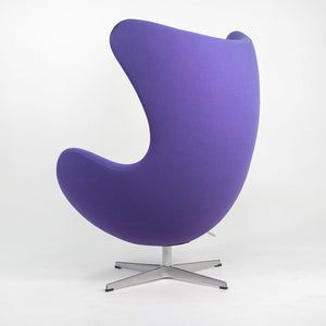2003 Egg Chair by Arne Jacobsen for Fritz Hansen in Purple Fabric 1x Available