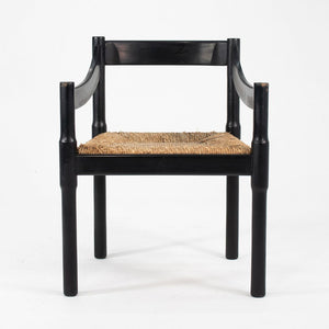 1960s Carimate Arm Chair by Vico Magistretti for Artemide with Ebonized Wood Frame