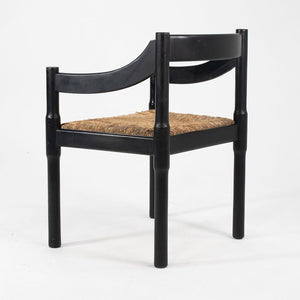 1960s Carimate Arm Chair by Vico Magistretti for Artemide with Ebonized Wood Frame