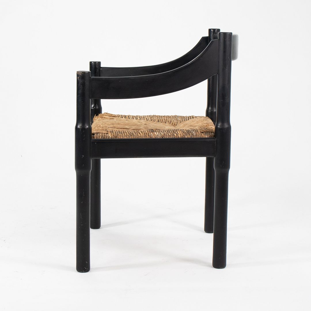 1960s Carimate Arm Chair by Vico Magistretti for Artemide with Ebonized Wood Frame