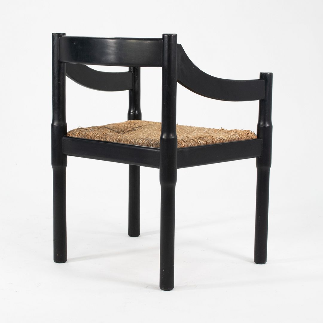 1960s Carimate Arm Chair by Vico Magistretti for Artemide with Ebonized Wood Frame