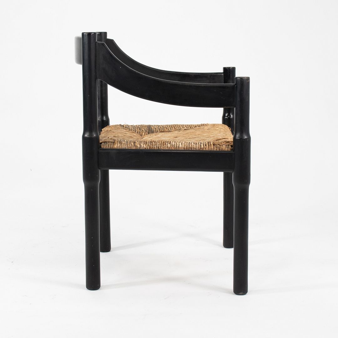 1960s Carimate Arm Chair by Vico Magistretti for Artemide with Ebonized Wood Frame