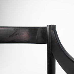 1960s Carimate Arm Chair by Vico Magistretti for Artemide with Ebonized Wood Frame