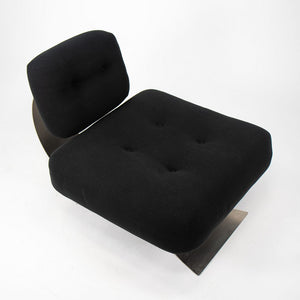 1970s Alta Chair by Oscar Niemeyer for Mobilier International with Black Fabric Upholstery