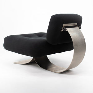 1970s Alta Chair by Oscar Niemeyer for Mobilier International with Black Fabric Upholstery