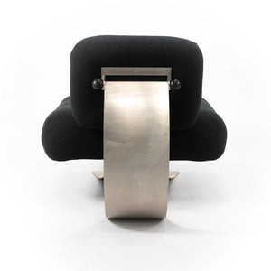 1970s Alta Chair by Oscar Niemeyer for Mobilier International with Black Fabric Upholstery