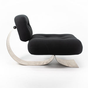 1970s Alta Chair by Oscar Niemeyer for Mobilier International with Black Fabric Upholstery