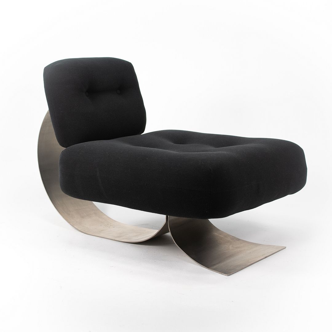 1970s Alta Chair by Oscar Niemeyer for Mobilier International with Black Fabric Upholstery