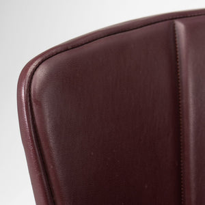 1986 Pair of 420C Bertoia Side Chairs by Harry Bertoia for Knoll in White with Original Burgundy Vinyl Upholstered Pads