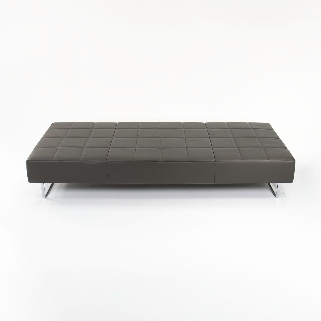 SOLD 2014 Quadra Bench by Pierluigi Cerri for Poltrona Frau in Grey Leather 87x34 inch