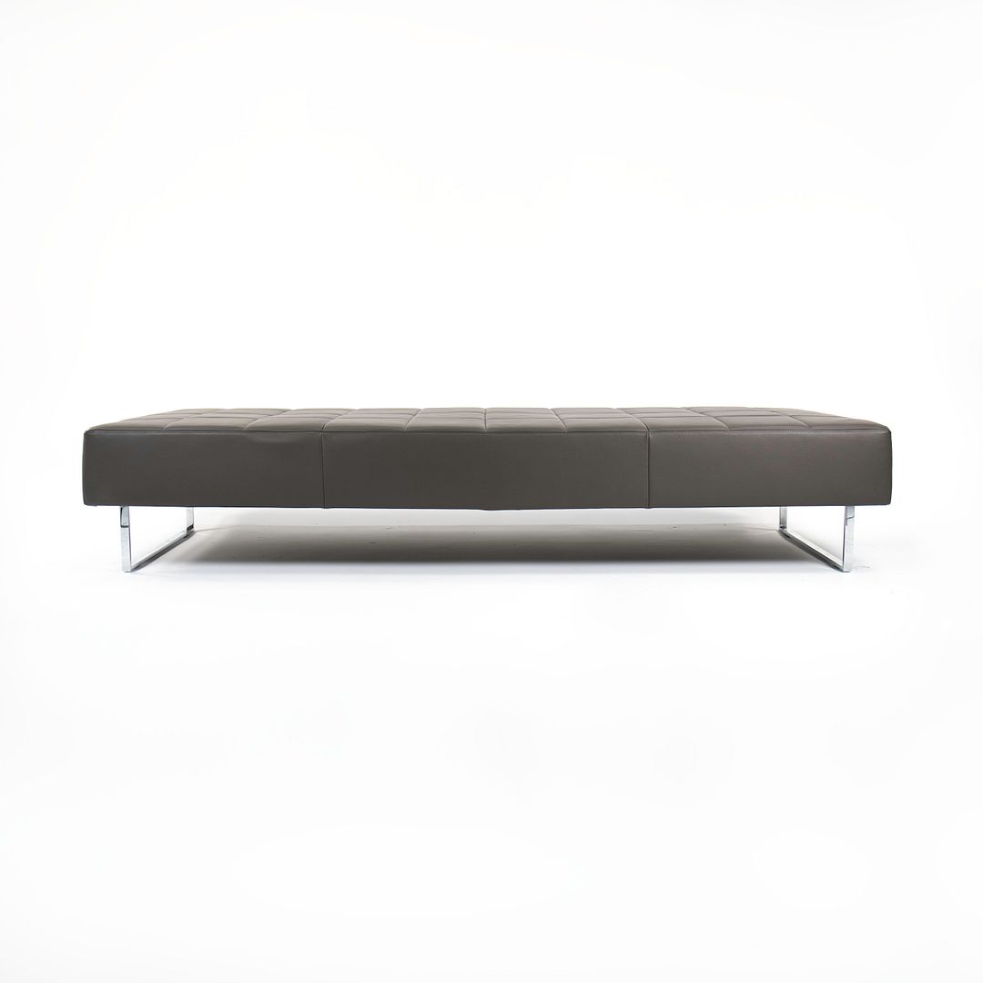 SOLD 2014 Quadra Bench by Pierluigi Cerri for Poltrona Frau in Grey Leather 87x34 inch