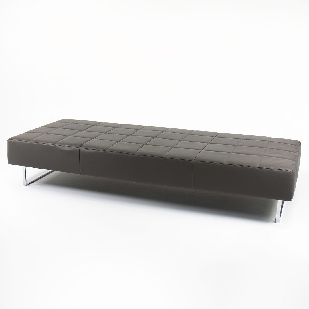 SOLD 2014 Quadra Bench by Pierluigi Cerri for Poltrona Frau in Grey Leather 87x34 inch