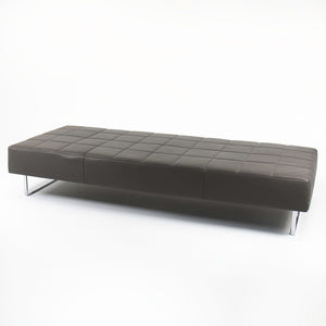 SOLD 2014 Quadra Bench by Pierluigi Cerri for Poltrona Frau in Grey Leather 87x34 inch