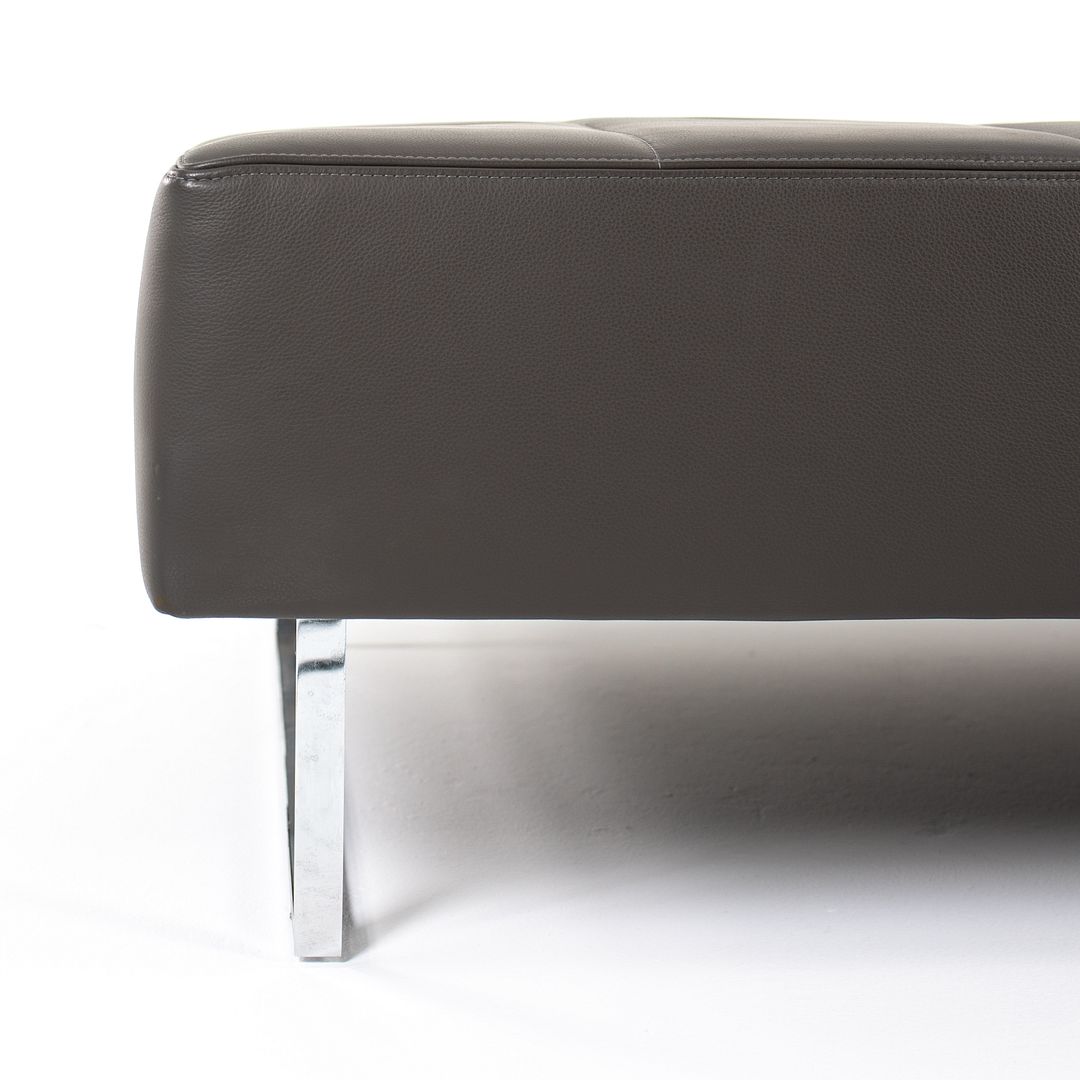 SOLD 2014 Quadra Bench by Pierluigi Cerri for Poltrona Frau in Grey Leather 87x34 inch