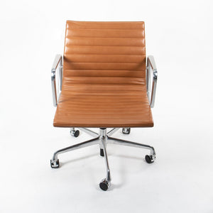 SOLD 2011 Aluminum Group Management Chair by Charles and Ray Eames for Herman Miller in Special Caramel Leather