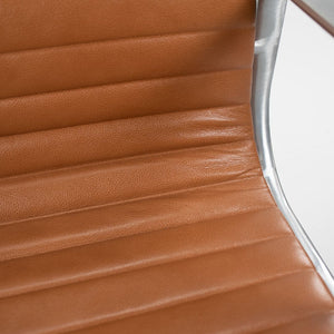 SOLD 2011 Aluminum Group Management Chair by Charles and Ray Eames for Herman Miller in Special Caramel Leather