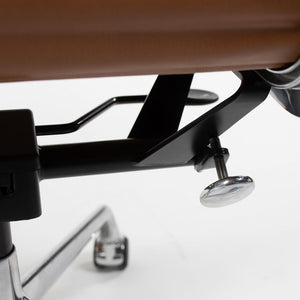 SOLD 2011 Aluminum Group Management Chair by Charles and Ray Eames for Herman Miller in Special Caramel Leather