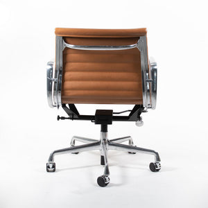 SOLD 2011 Aluminum Group Management Chair by Charles and Ray Eames for Herman Miller in Special Caramel Leather