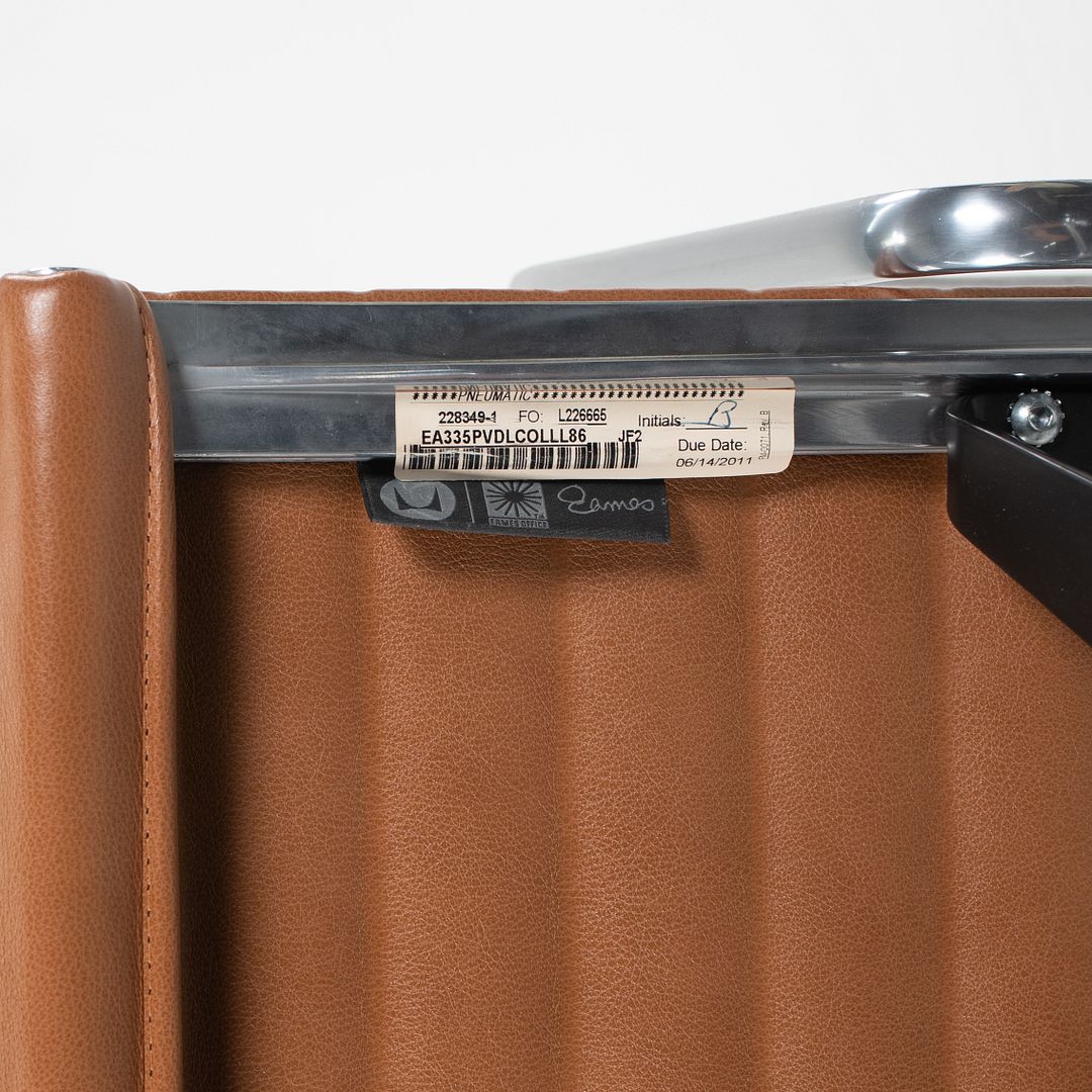 SOLD 2011 Aluminum Group Management Chair by Charles and Ray Eames for Herman Miller in Special Caramel Leather