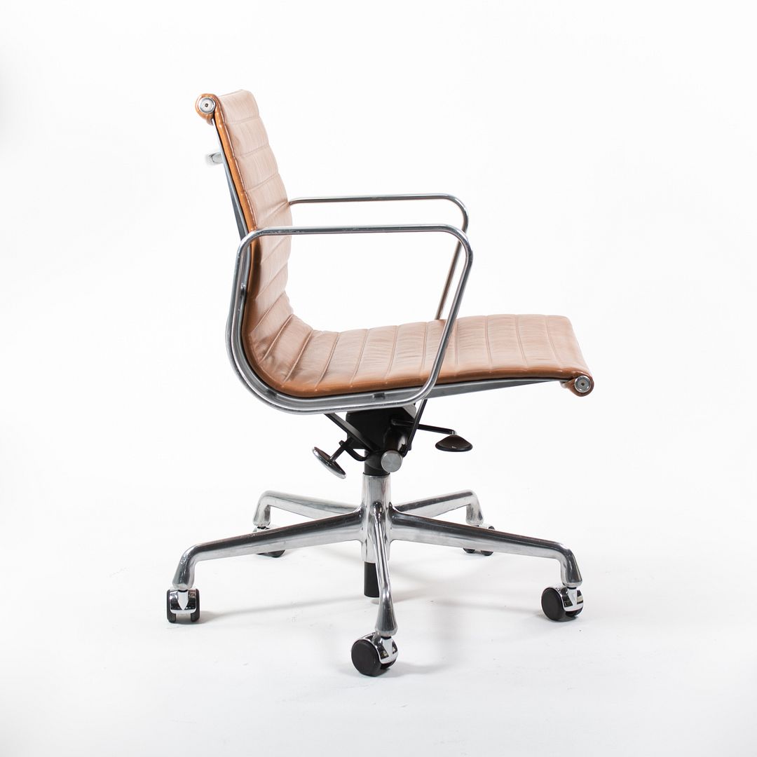 2011 Aluminum Group Management Chair by Charles and Ray Eames for Herman Miller in Special Caramel Leather