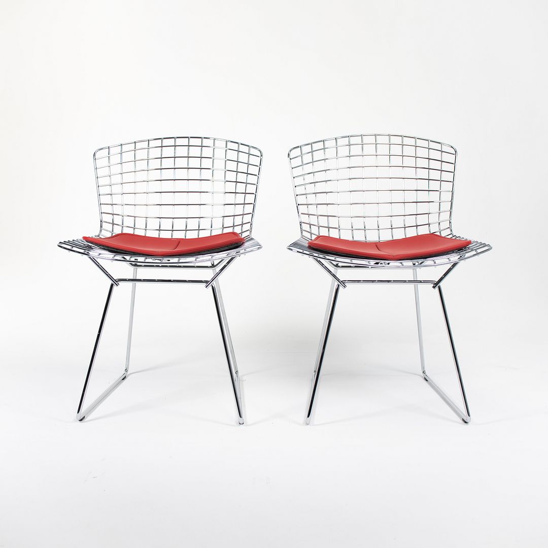 SOLD 2010s Bertoia Side Chair Model 420C by Harry Bertoia for Knoll in Chrome 12+ Available