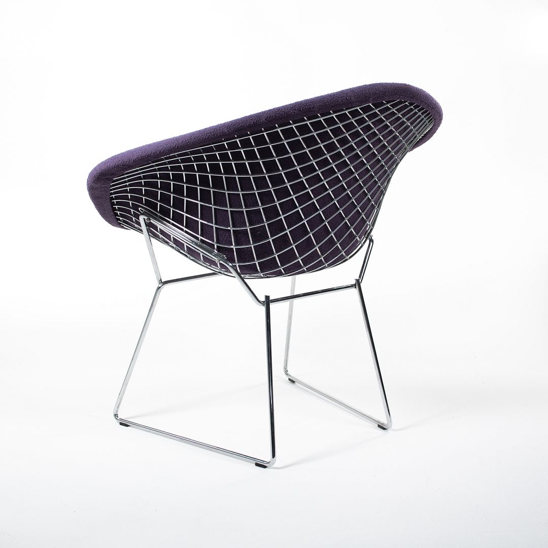 2000s Bertoia Diamond Chair No. 421 by Harry Bertoia for Knoll in Chrome & in Purple Bouclé