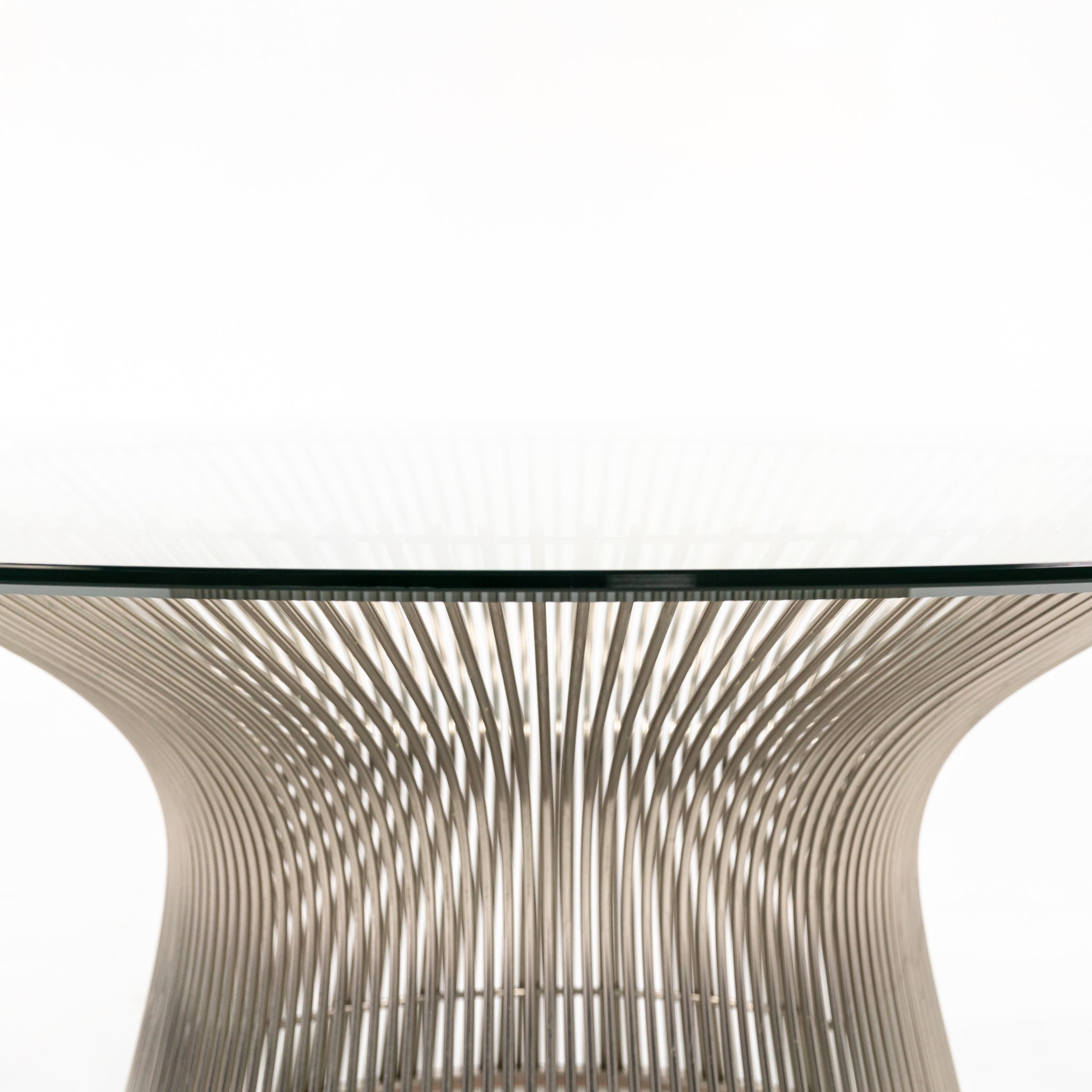 2000s Platner 42 in Coffee Table 3714T by Warren Platner for Knoll in Polished Nickel with Clear Glass