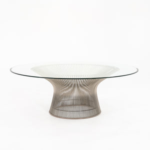 2000s Platner 42 in Coffee Table 3714T by Warren Platner for Knoll in Polished Nickel with Clear Glass