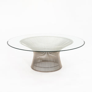 2000s Platner 42 in Coffee Table 3714T by Warren Platner for Knoll in Polished Nickel with Clear Glass