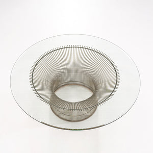 2000s Platner 42 in Coffee Table 3714T by Warren Platner for Knoll in Polished Nickel with Clear Glass