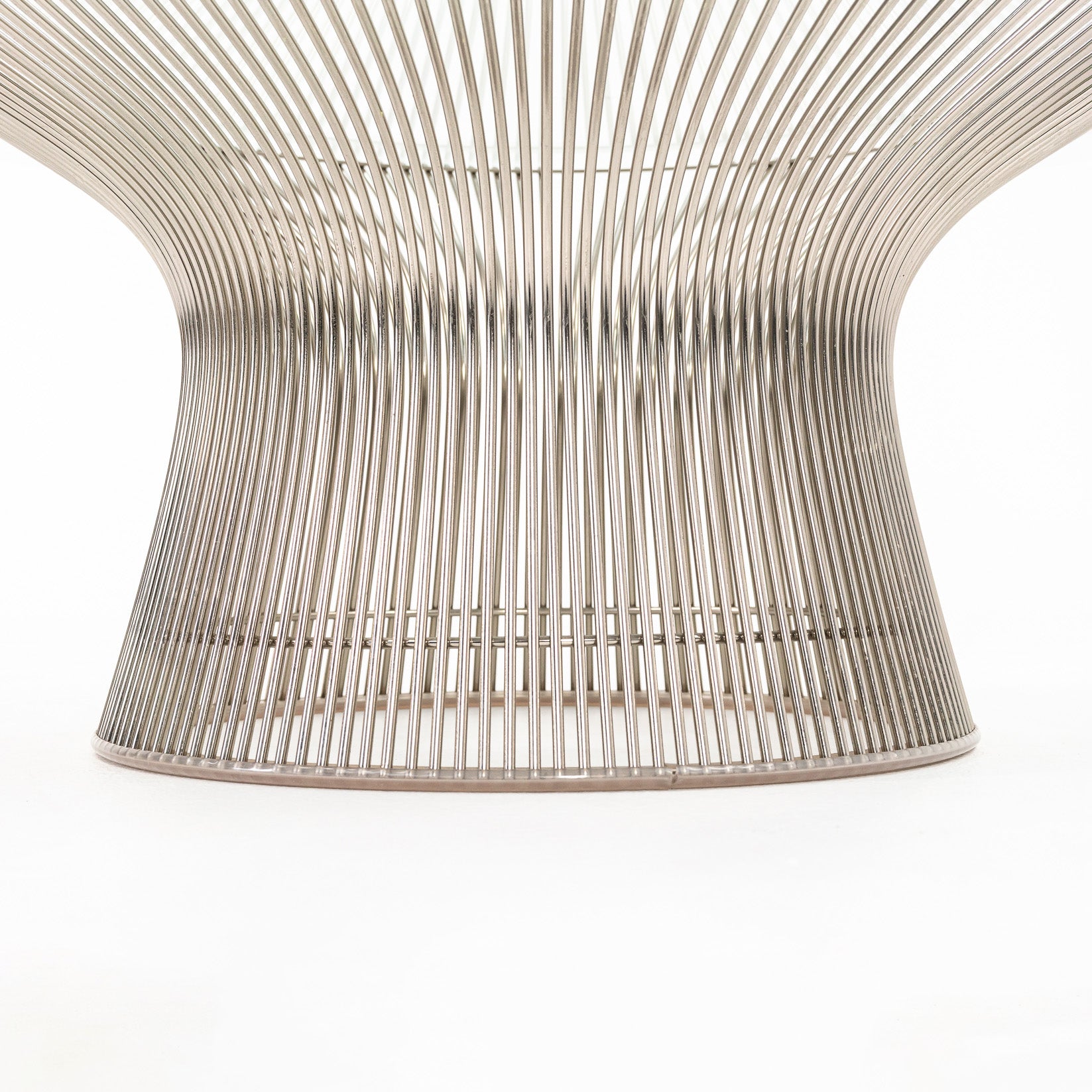 2000s Platner 42 in Coffee Table 3714T by Warren Platner for Knoll in Polished Nickel with Clear Glass