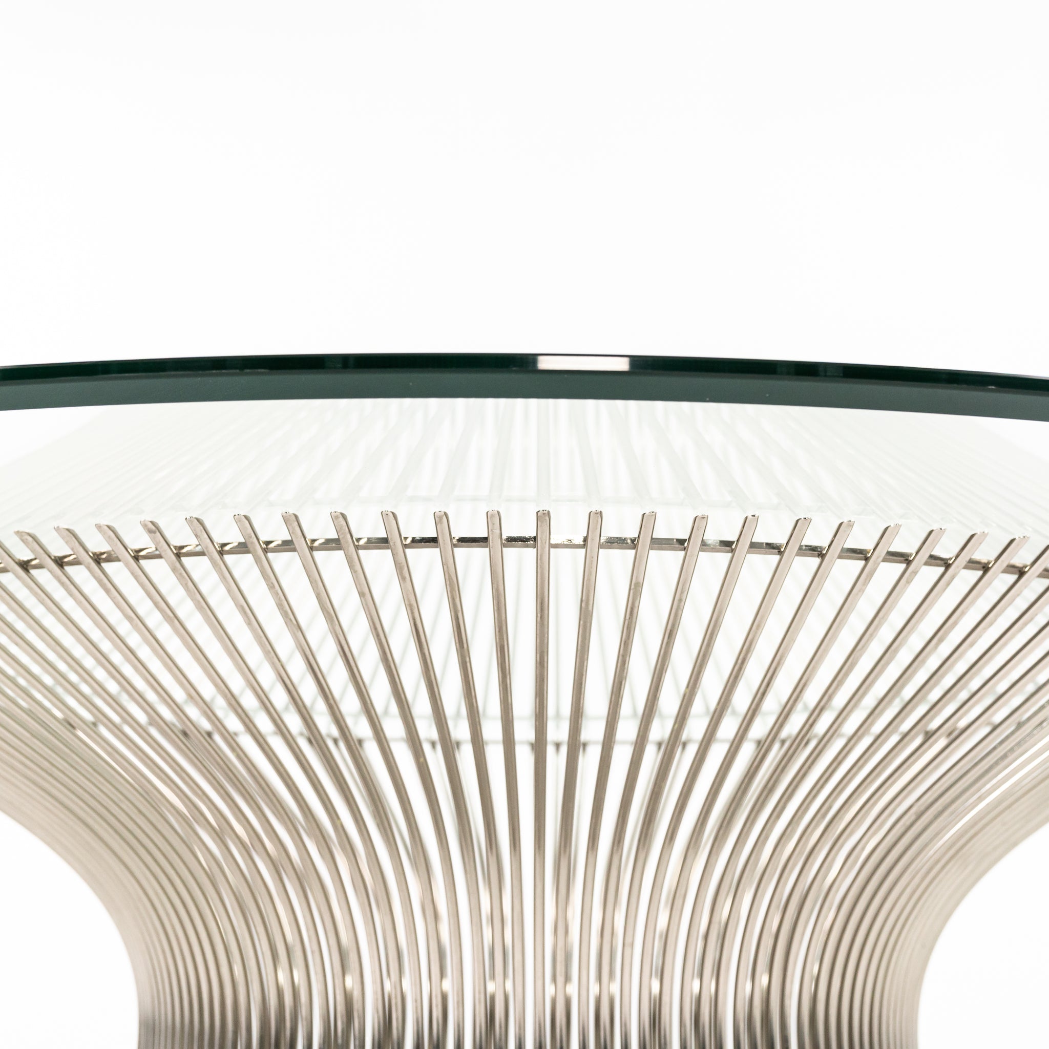 2000s Platner 42 in Coffee Table 3714T by Warren Platner for Knoll in Polished Nickel with Clear Glass