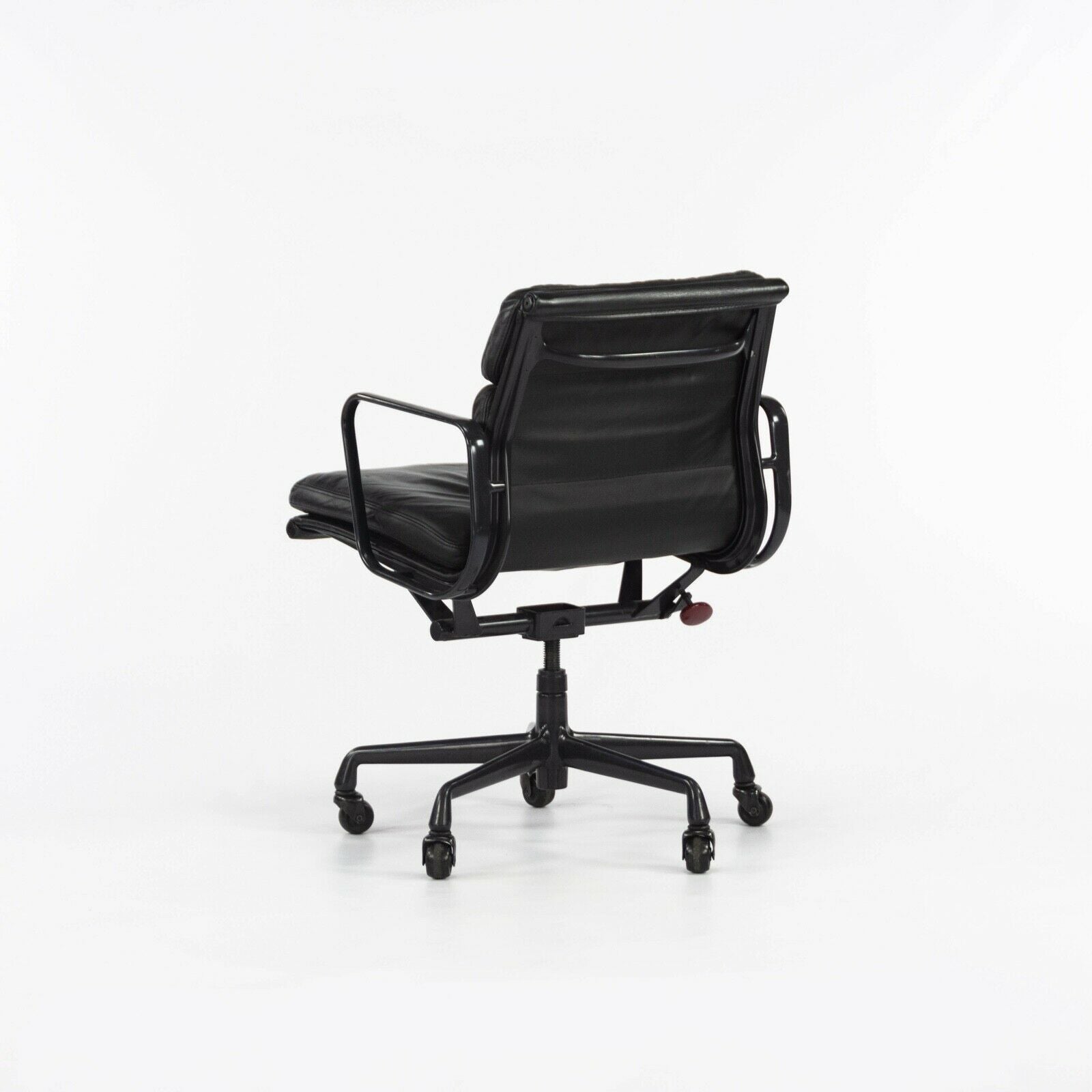 SOLD 1990s Herman Miller Eames Aluminum Group Soft Pad Management Chair Black Leather
