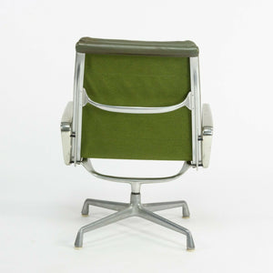 SOLD 1970s Herman Miller Eames Aluminum Group Soft Pad Lounge Chair in Green Leather