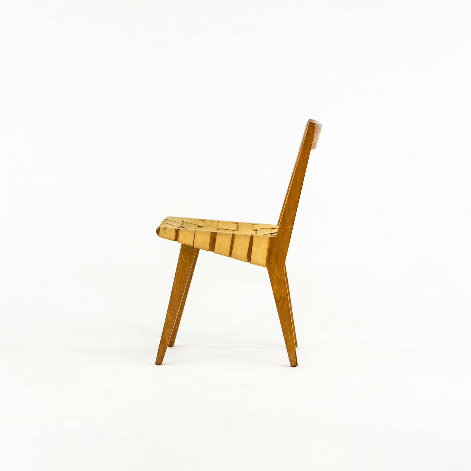 1940s Jens Risom For Knoll Associates 666 WSP Dining Chair with Webbing in Maple
