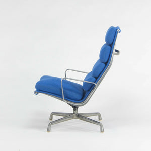 SOLD Herman Miller Eames Aluminum Group Executive Soft Pad Lounge Chair Blue Fabric