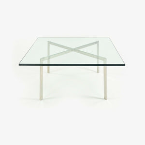 SOLD 1960s Knoll Mies Van Der Rohe Barcelona Coffee End Table Glass Stainless 40in Marked KP