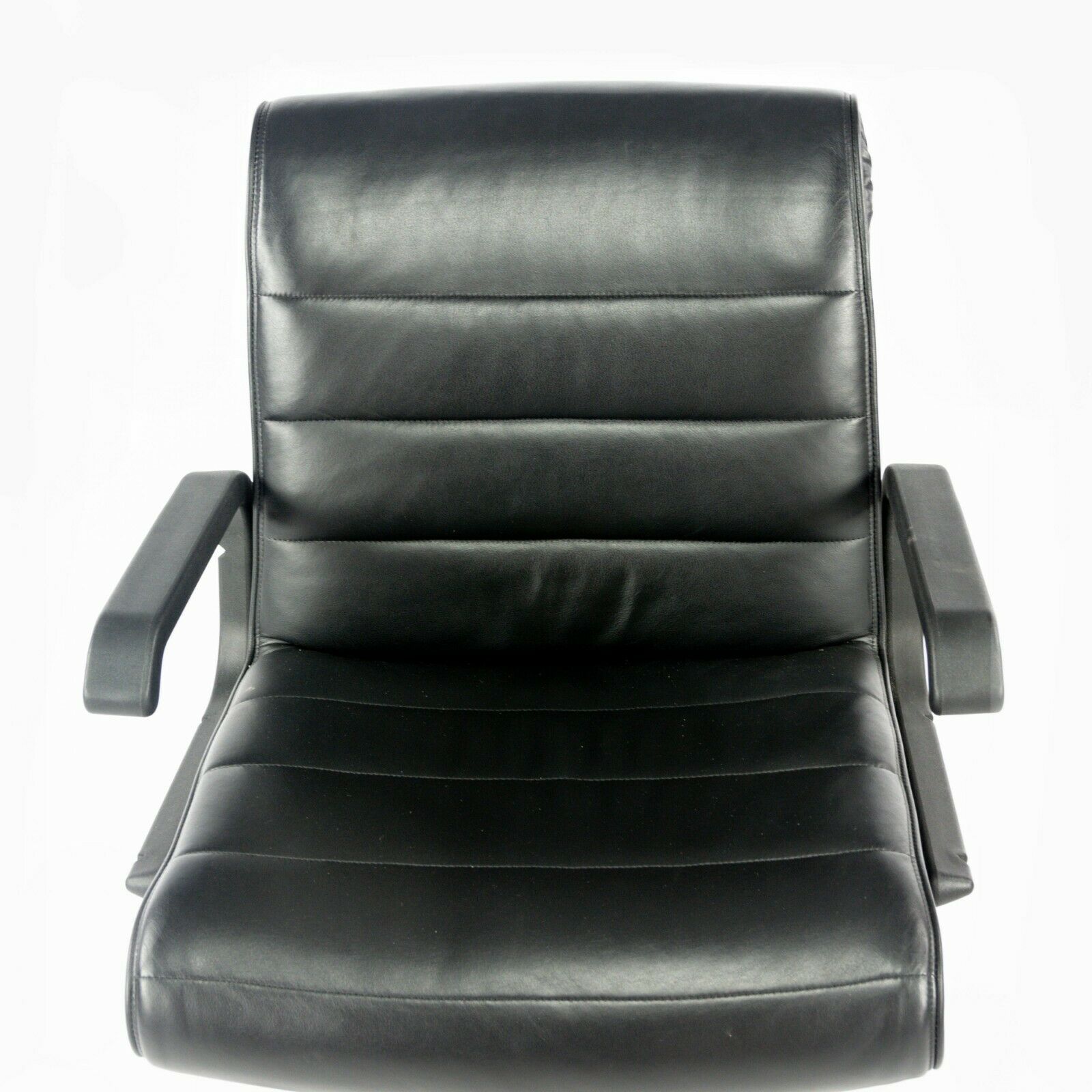 SOLD 2006 Richard Sapper for Knoll Management Desk Chair in Black Toscana Leather
