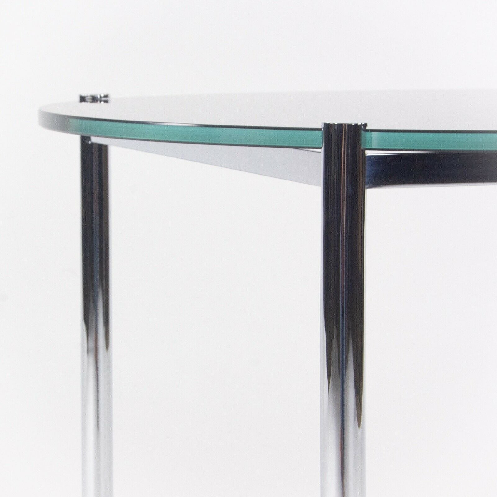 SOLD 2021 Mies Van Der Rohe for Knoll MR Side End Table Smoked Glass Chromed Steel