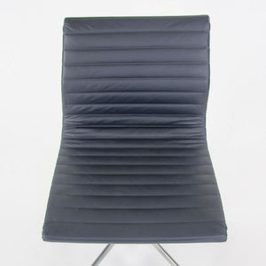 SOLD Herman Miller Eames Aluminum Group Management Armless Desk Chairs in Navy Leather