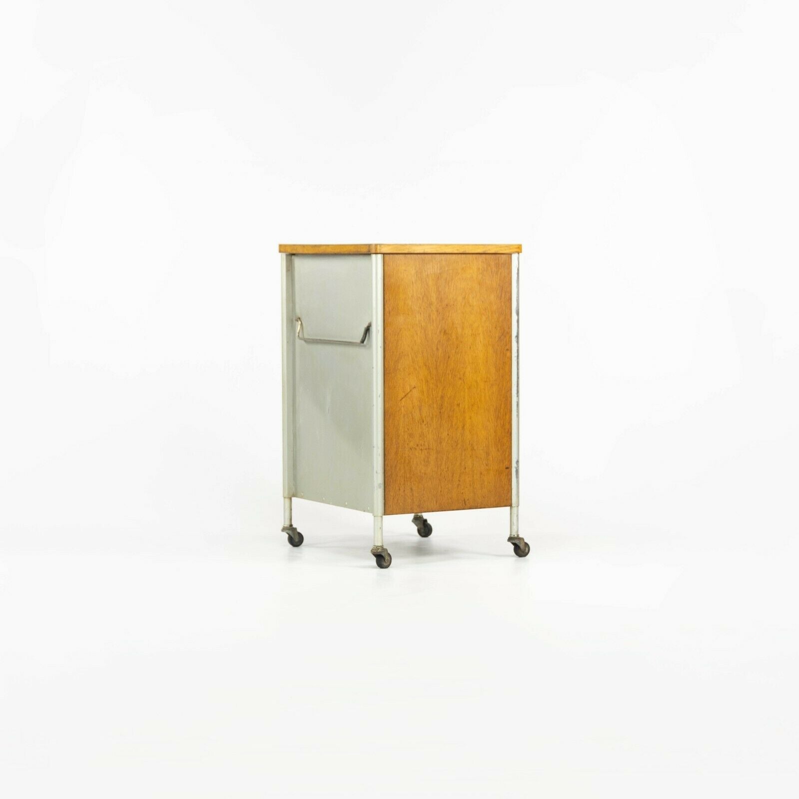 1955 Raymond Loewy for Hill Rom Co Rolling Bar / Utility Cart / Bedside Cabinet