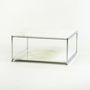 SOLD 2010s Ward Bennett Geiger Metal H Frame Coffee Table Marble Top 36 in by Herman Miller