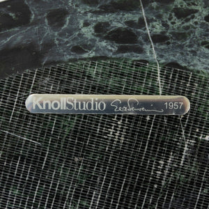 SOLD 2020 Eero Saarinen Knoll Tulip Side End Table w/ 16in Verdi Alpi Green Marble 2x Available