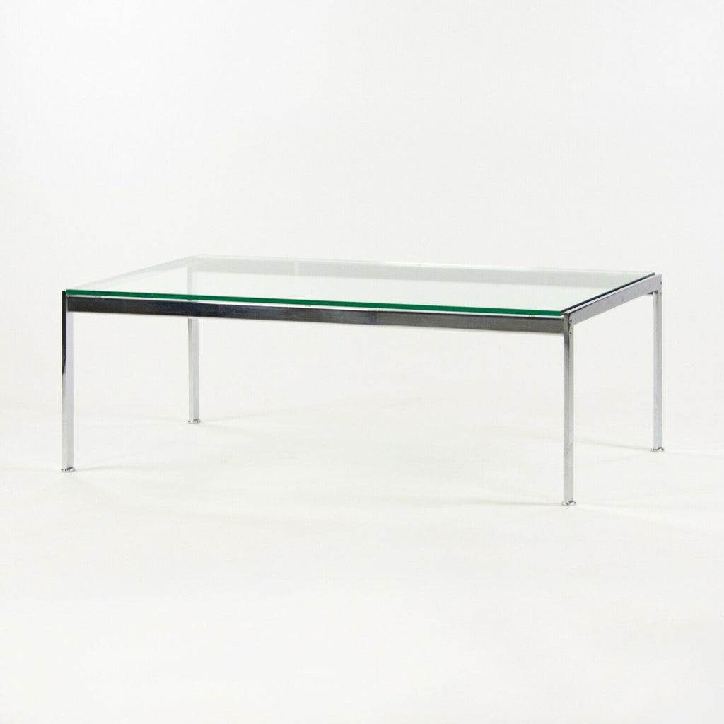 SOLD Geiger Metal Series Coffee Table, Chromed Steel and Glass Top 48" x 24"