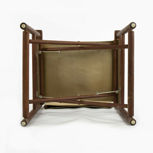 1960s Danish Modern Walnut and Canvas Folding Campaign Chair