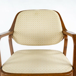 1980s Pair of Don Petitt for Knoll 1105 Bentwood Armchair in Oak with Tan Fabric