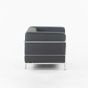 SOLD 1980s Pair of Cassina Le Corbusier LC3 Lounge Chairs with New Black Upholstery