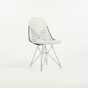 SOLD 1960 Set of 4 Herman Miller Eames DKR-1 Wire Dining Chairs with White Bikini Pads